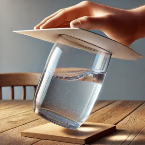 experimento del agua que no cae del vaso