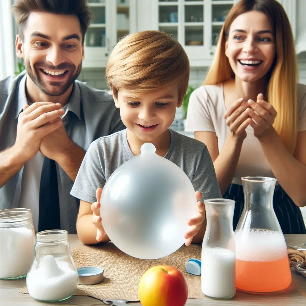 Experimento para niños del globo que se infla solo